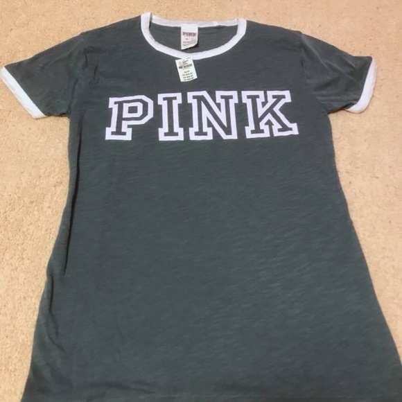 NWT Victoria's Secret PINK Ringer Crew Tee XS - Picture 3 of 6